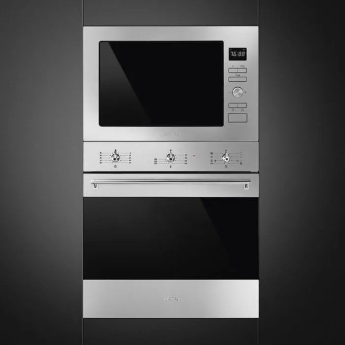 Smeg 60cm Classic built-in microwave – Stainless steel FMI425X