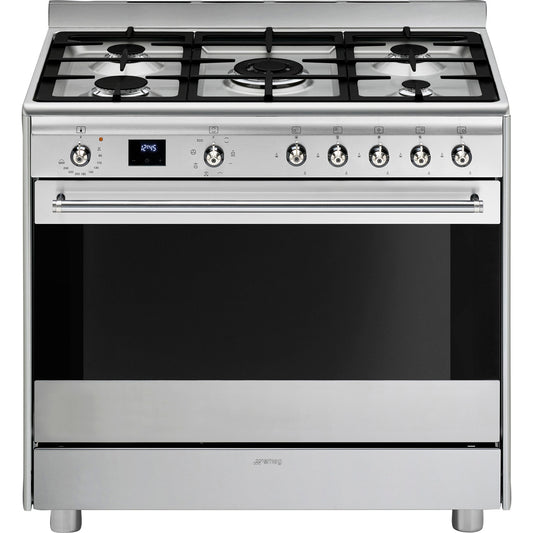 Smeg 90cm Stainless Steel Gas / Electric Cooker | SSA91MAX2