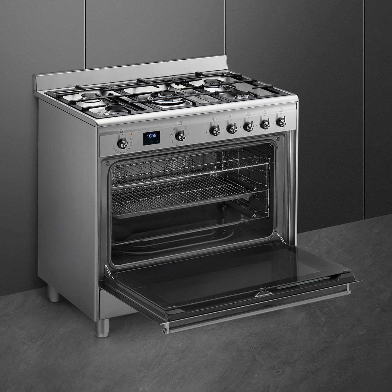 Smeg 90cm Stainless Steel Gas / Electric Cooker | SSA91MAX2