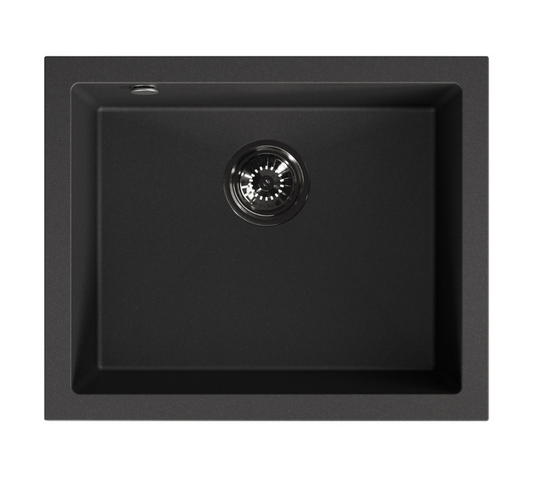 Laveo Ibiza One Bowl Undermount Granite Sink Black