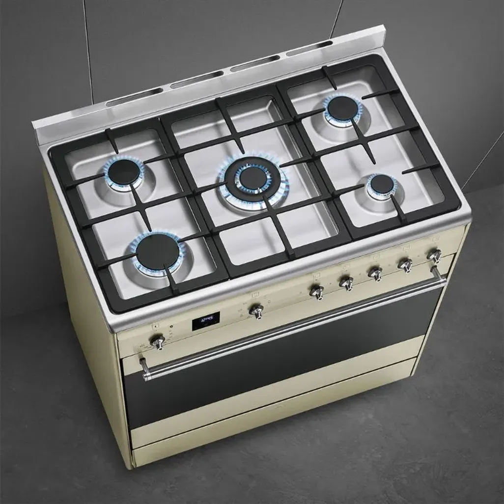 Smeg 90cm Cream Gas / Electric Cooker |SSA91MAP2