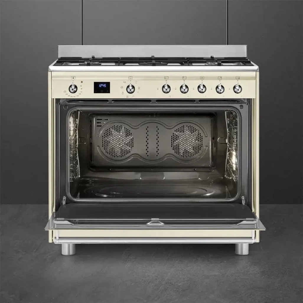 Smeg 90cm Cream Gas / Electric Cooker |SSA91MAP2