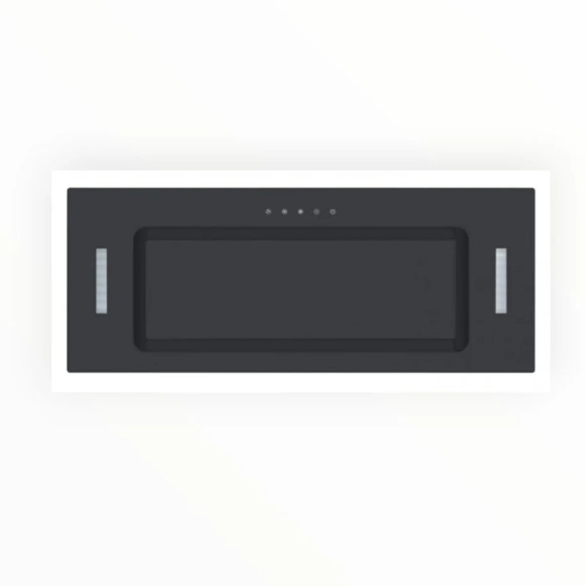 Falco 90cm Black Glass Integrated Extractor | FAL-90-BIG-B