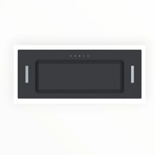 Falco 90cm Black Glass Integrated Extractor | FAL-90-BIG-B