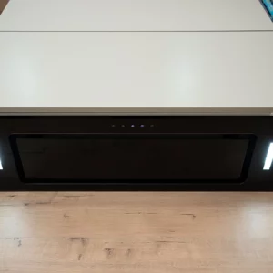 Falco 90cm Black Glass Integrated Extractor | FAL-90-BIG-B